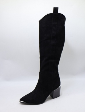 Kozaki damskie ocieplane na obcasie (36-41) 9578-1 BLACK