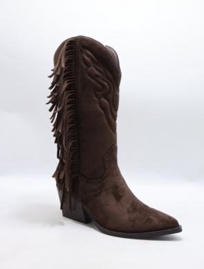 Kozaki damskie na obcasie (36-41) 1135 BROWN