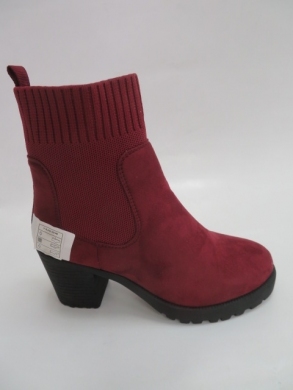 Botki damskie jesienne na obcasie (36-41) M370 WINE