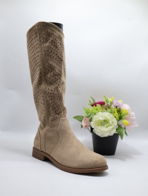 Kozaki damskie na płaskim (36-41) H165-2 KHAKI