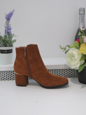 Botki damskie na obcasie (36-41) 2774 BROWN