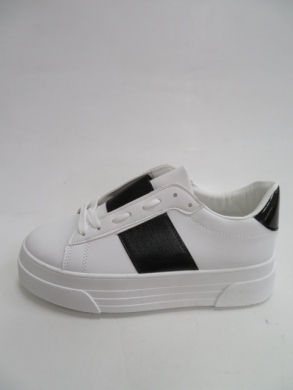 Buty sportowe damskie na koturnie (36-41) LA133 WHITE/BLACK