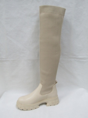Kozaki damskie na płaskim (36-41) NS278 BEIGE