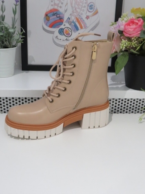 Botki damskie na obcasie (36-41) 9707 BEIGE/ROMA