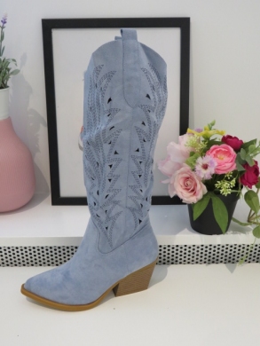 Kozaki damskie na obcasie (36-41) 2119 BLUE
