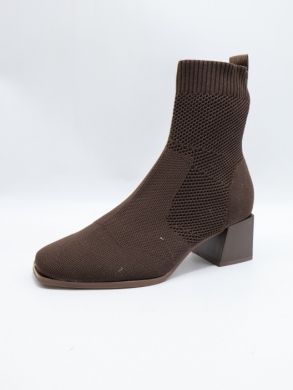 Botki damskie na obcasie (36-41) 9659 BROWN