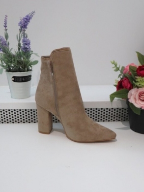 Botki damskie na obcasie (36-41) 9536A KHAKI