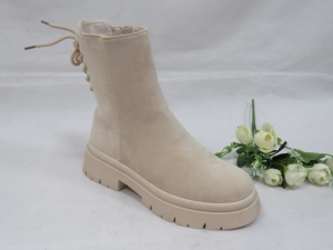 Botki damskie ocieplane na koturnie (36-41) NS273 BEIGE