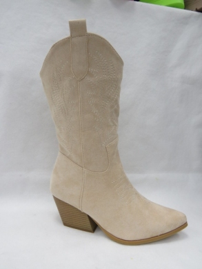 Kozaki damskie na obcasie (36-41) 8555A BEIGE