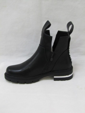 Botki damskie ocieplane na płaskim (36-41) 1561 PU/BLACK