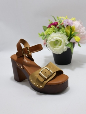 Sandały damskie na obcasie (36-41) 3801 CAMEL