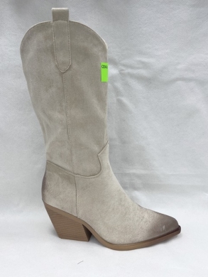 Kozaki damskie na obcasie (36-41) 4439 BEIGE