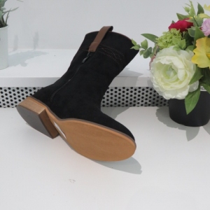 Kozaki damskie na płaskim (36-41) 9563 BLACK