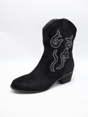 Kozaki damskie ocieplane na obcasie (36-41) R66 BLACK