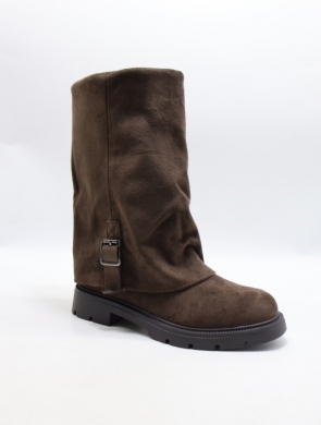 Mokasyny damskie na płaskim (36-41) 77-520 BROWN