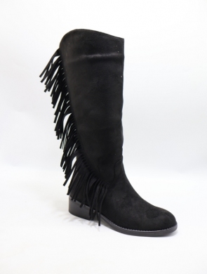 Kozaki damskie na płaskim (36-41) 68340 BLACK