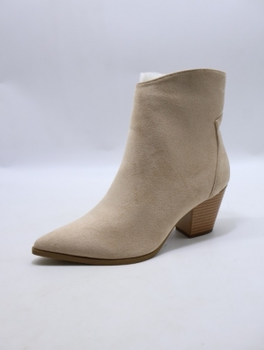 Botki damskie na obcasie (36-41) 8681 BEIGE