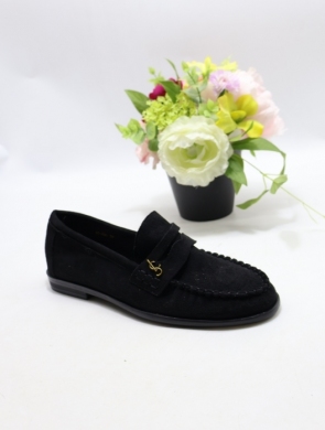 Mokasyny damskie na płaskim (36-41) 68-409 BLACK