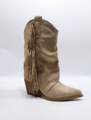 Kozaki damskie ocieplane na obcasie (36-41) RQ551 KHAKI