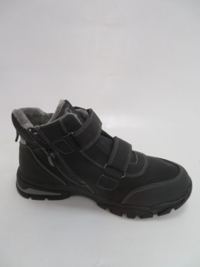 Botki chłopięce ocieplane (31-36) P547  BLACK/GREY