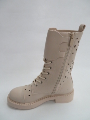 Kozaki damskie jesienne na płaskim (36-41) RQ428 BEIGE