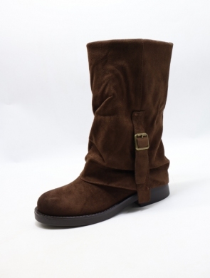 Kozaki damskie na płaskim (36-41) NOM-20 BROWN