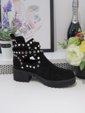 Botki damskie na obcasie (36-41) 8358 BLACK