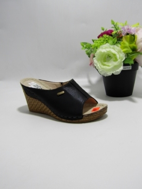 Klapki damskie na koturnie (36-41) C9903-1 BLACK
