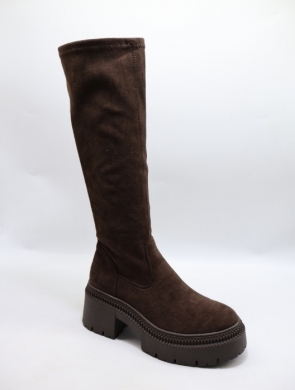 Kozaki damskie na obcasie (36-41) 9671A-1 BROWN