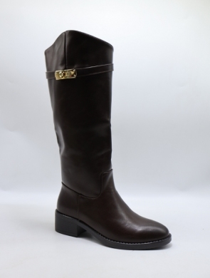 Kozaki damskie na płaskim (36-41) 68330 BROWN