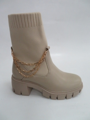 Kozaki damskie jesienne na płaskim (36-41) 5705 BEIGE