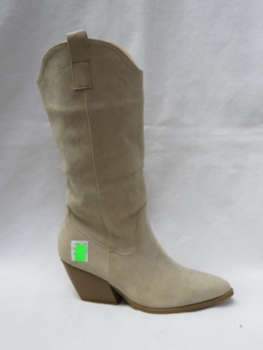 Kozaki damskie na obcasie (36-41) 7623 BEIGE