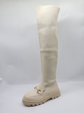 Kozaki damskie na płaskim (36-41) LG500 BEIGE