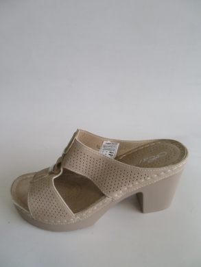 Klapki damskie na obcasie (36-41) 61685 BEIGE