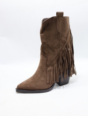 Kozaki damskie na obcasie (36-41) 521 BROWN