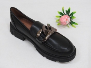 Mokasyny damskie na płaskim (36-41) W-205 BLACK