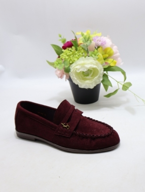 Mokasyny damskie na płaskim (36-41) 68-409 WINE