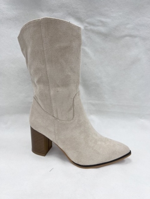 Kozaki damskie na obcasie (36-41) 8613A BEIGE