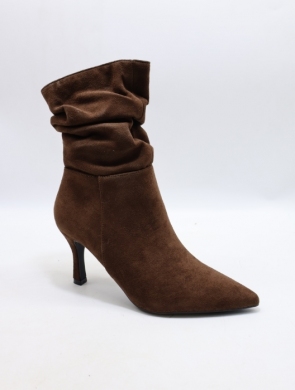 Botki damskie na szpilce (36-41) 8746 BROWN