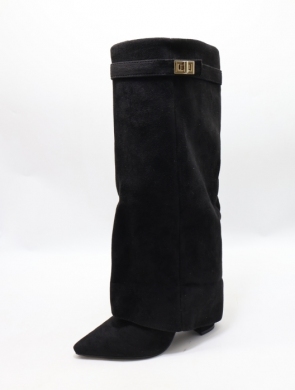 Kozaki damskie na obcasie (36-41) 9501 BLACK