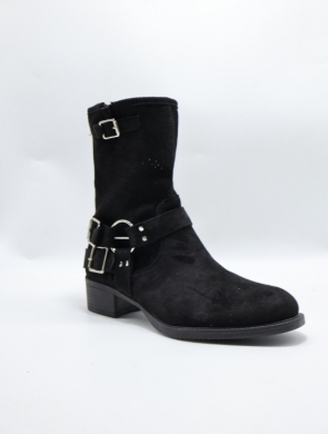 Kozaki damskie na płaskim (36-41) C23-10 BLACK