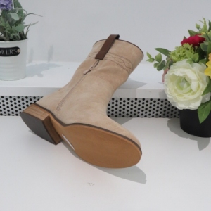 Kozaki damskie na płaskim (36-41) 9563 BEIGE