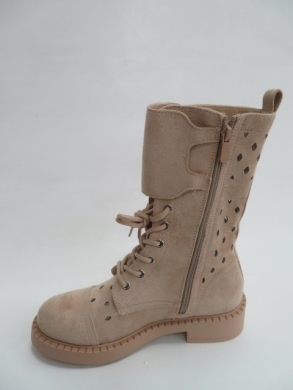 Kozaki damskie jesienne na płaskim (36-41) RQ429 KHAKI
