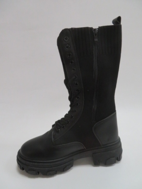 Kozaki damskie jesienne na płaskim (36-41) WH029 BLACK