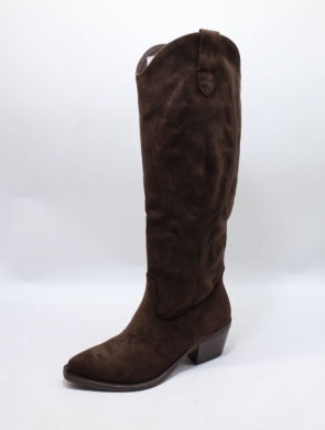 Kozaki damskie na obcasie (36-41) 7688A-1 BROWN