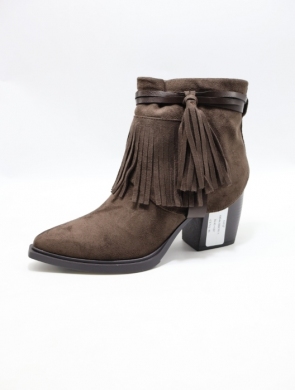 Botki damskie na obcasie (36-41) 68344 BROWN