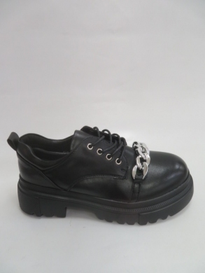 Półbuty damskie na płaskim (36-41) C21-8685 BLACK