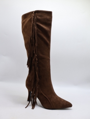 Kozaki damskie na szpilce (36-41) 9222 BROWN