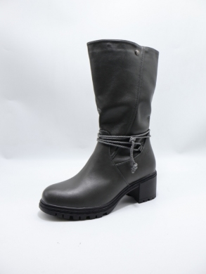 Kozaki damskie ocieplane na obcasie (36-41) M862-5 GREY