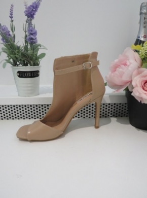 Sandały damskie na szpilce (36-41) 99-29 BEIGE